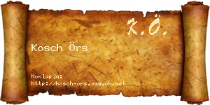 Kosch Örs névjegykártya